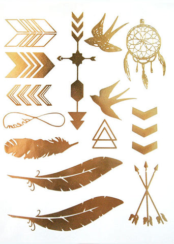 Gold Feather Tattoos